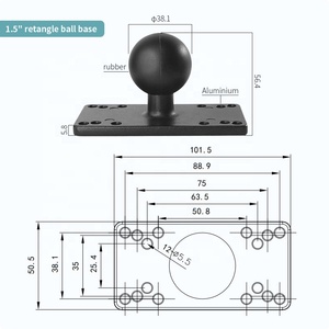 <b>Universal</b> 1.5" Fishfinder Mount with 9cm/15cm Double <b>Socket</b> Arm Compatible for Garmin Boats/Kayaks Ball Mount Easy Installation - Product Image 3