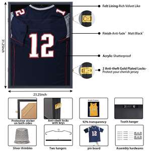 Vitrine pour maillot de sport 2026, boîte à <span class=keywords><strong>ombre</strong></span> en vrac avec porte en acrylique offrant une protection UV de 98 % pour la décoration intérieure - Product Image 3