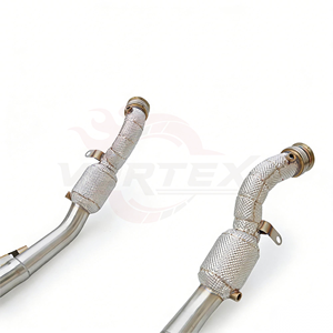 ท่อไอเสีย Vortex SS304 สำหรับ Mercedes Benz SL600 R230 5.5T V12 ปี 2003-2011 พร้อมท่อหน้า ท่อกลาง และแผ่นกันความร้อน - Product Image 5