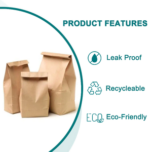 Biểu tượng tùy chỉnh 12lb 10LB nhà hàng Takeaway thực phẩm trắng Kraft túi giấy dùng một lần mua sắm bánh mì bao bì SOS Túi - Product Image 4