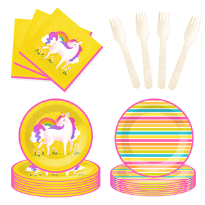 Ensemble de vaisselle jetable pour fête sur le thème des animaux jaunes DAMAI, assiettes, gobelets, serviettes en papier, décoration de fête pour enfants - Product Image 3