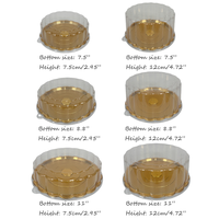 Boîte de rangement pour gâteaux en plastique thermoformé, boîte de présentation de gâteaux de mariage de luxe, plateau rond doré avec couvercle, 7 pouces, 8 pouces, 11 pouces