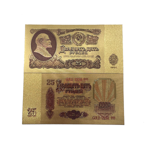 7 adet özel yeni eski sovyetler birliği 1 3 5 10 25 50 100 para PVC 24k altın folyo kaplama banknot - Product Image 6