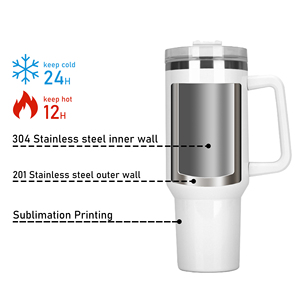 Paquete de 20 Vasos Térmicos de Sublimación de 40 oz con Asa, de Acero Inoxidable, Aislados, <span class=keywords><strong>para</strong></span> Agua, Botellas de Viaje, desde Almacén de EE. UU. - Product Image 3