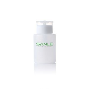 دفع إلى أسفل فارغة مضخة موزع زجاجات بلاستيكية PE مستحضرات تجميل زجاجة قابلة للقفل لطلاء الأظافر الكحول ، الأسيتون - Product Image 2