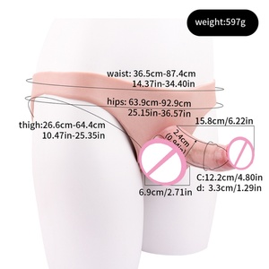 FAAK Hollow Strap on <b>Dildo</b> Penis Pants Realistic Soft Silicone Penis Panties Adults Sex Toys Wearable Hollow <b>Dildo</b> Penis for Men - Product Image 3