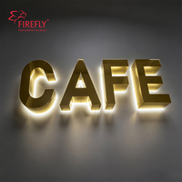 Letras de Canal Retroiluminadas con Espejo Dorado Electrochapado Personalizadas, Letrero de Logotipo 3D LED para Tienda, Letrero Exterior Impermeable IP65