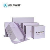 Boîte cadeau pliable haut de gamme avec couvercle rabattable, emballage en carton gris personnalisable, recyclable, impression UV/feuille d'or et logo personnalisé