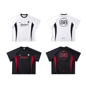 T-shirt en jersey color block vintage, nouvelle collection été 2026, tendance, sportif, patchwork, manches raglan, manches courtes, jersey pour homme - Product Image 3