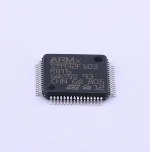 MCU 32-peu STM32F ARM Cortex M3 RISC 128KB Flash 2.5V/3.3V 64-Broches LQFP Plateau-Plateaux STM32F103RBT6