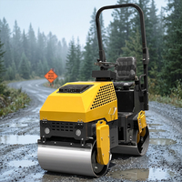 Livraison gratuite, état neuf, rouleau compresseur vibrant à double tambour de 1 tonne et 1,5 tonne pour la pose d'asphalte et la construction municipale