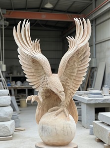 Hot <strong>Sale</strong> Modern Small Natural White Marble Flying Eagle Statue <strong>Sculpture</strong> <strong>for</strong> Outdoor <strong>Garden</strong> Landscaping Decor - Product Image 3