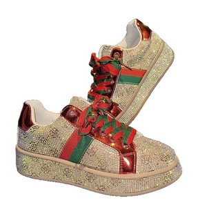 2026 Spring New Full Rhinestone Platform Sneakers Women Color‑Block Embroidered Plus Size Casual Sports Shoes - Product Image 1