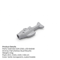 Gobricks GDS-2120 Vente en gros de blocs de construction, Pièce bouche de poisson LDD 64648 Animal Fish [Anti-Stud Mouth] Fournisseur en vrac OEM ODM