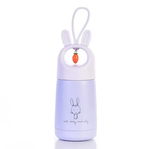 350ml Stainless Steel Double Wall Cute Children Cartoon Water <b>Bottle</b> Kids Rabbit Lids Leakproof Tumbler Vacuum <b>Flask</b> with Rope - Product Image 3