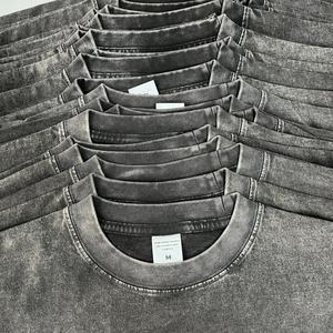 Wholesale High Quality 100 Cotton Acid Wash 250Gsm Heavyweight Vintage Men T Shirt Custom Blank Vintage T Shirt - Product Image 5