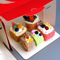 Boîte d'emballage carré en papier recyclable personnalisé pour gâteau d'anniversaire avec fenêtre et planche à gâteau portable pour sushi