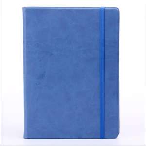 Carnet en cuir PU vintage bleu marine personnalisé avec gravure 4 couleurs pour cadeau promotionnel - Product Image 1