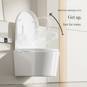 Venta Directa de Fábrica: Inodoro Inteligente de Cerámica Alargado, Montado en la Pared con Sifón en P y Asiento con Calefacción - Product Image 4