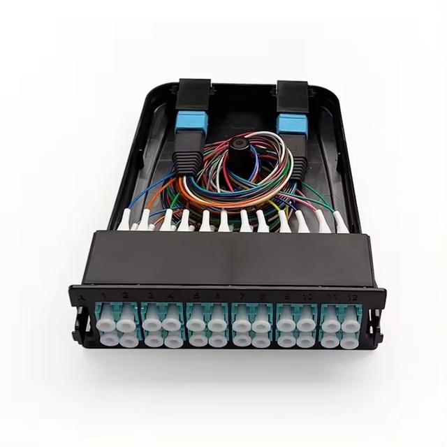 LC OM3 OM4 LGX MTP MPO 12/24 Fiber Cassette Module MPO to LC for Fiber Optic Patch Panel 24 Core Network TCP Capacity