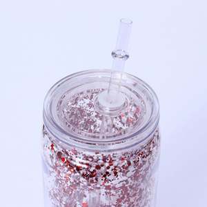 Vaso Térmico de 16oz con Diseño de Bola de Nieve, Botella de Agua de Plástico de Doble Pared, Vaso con Boquilla para Sublimación - Product Image 5