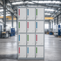 Casier en acier à 12 portes, armoire de rangement en métal avec serrure à clé, moderne, assemblé pour usine, école, gymnase, supermarché et bureaux