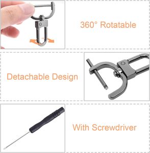 Paquete de ganchos de mosquetón desmontables de pulgada con cierre giratorio, clips de metal tipo garra de langosta con destornillador para reemplazo de llaveros de bolso y accesorios. - Product Image 6