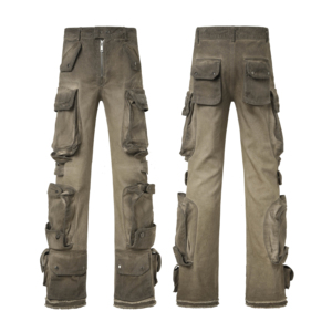 <span class=keywords><strong>Pantaloni</strong></span> da <span class=keywords><strong>uomo</strong></span> <span class=keywords><strong>con</strong></span> etichetta personalizzata da strada <span class=keywords><strong>pantaloni</strong></span> Cargo Vintage elasticizzati sporchi e lavati <span class=keywords><strong>Jeans</strong></span> <span class=keywords><strong>con</strong></span> tasche-<span class=keywords><strong>Jeans</strong></span> Cargo da nave - Product Image 1
