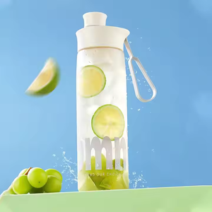 Omni Plastic Water <b>Bottle</b> With Strap Push Button Lid Bpa Free Minimalist Design For Outdoor <b>Travel</b> Hiking Unisex - Product Image 3