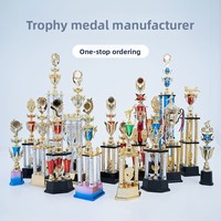 Medalla de Baloncesto Personalizada de Aleación de Zinc, Serie de Competición Infantil con Recubrimiento de Lámina Dorada Grabada y Logotipo Personalizado