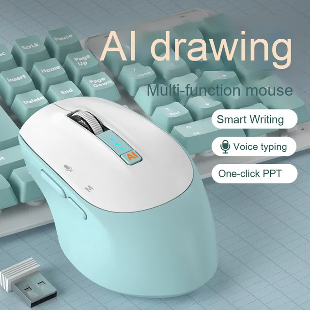 Deepseek Ai Smart Wireless Gaming Mouse Multi-Functional Language Translation Voice Control Typing & PPT Copywriting
