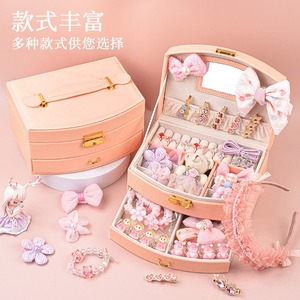 Accessori per capelli per bambini confezione regalo <span class=keywords><strong>set</strong></span> piccola fascia in pelle corona copricapo fermaglio per capelli principessa ragazza kit fai da te per bambini - Product Image 4