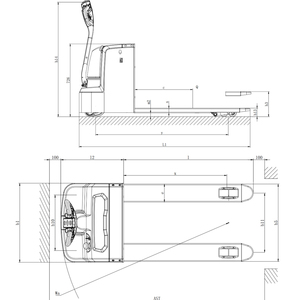 Transpaleta Eléctrica de 2.0 Toneladas, Centro de Carga de 600 mm, Ruedas de PU, Transpaleta Eléctrica para Manejo en Almacenes - Product Image 2