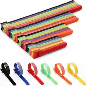 Sangles de fixation en nylon avec velcro double face pour jardinage, attaches pour plantes, boucles auto-agrippantes colorées, serre-câbles en polyester - Product Image 4