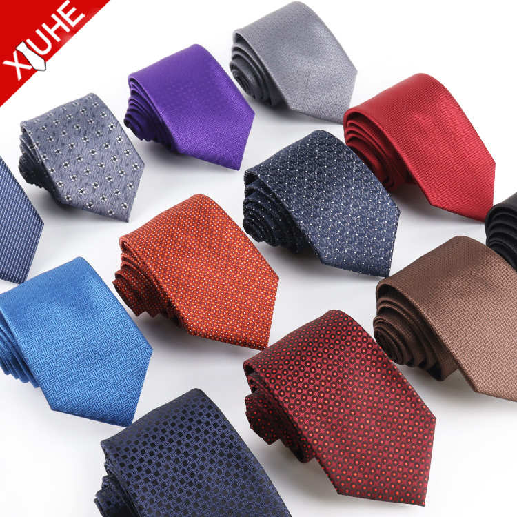 Corbata tejida de seda 100 de diseño al por mayor, corbatas de caballero moradas de Color sólido, corbatas de poliéster personalizadas para hombre