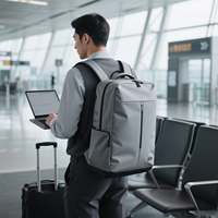 Sac à dos d'ordinateur en nylon imperméable personnalisé avec doublure en polyester fermeture à glissière pour les étudiants étui de voyage en plein air
