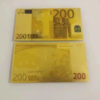 Billets de banque en or en gros, devises personnalisées, dollar américain, euro, billet de banque en feuille d'or pur avec impression couleur, support OEM
