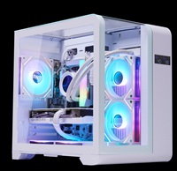 Boîtier PC panoramique avec affichage de la température et 5 emplacements pour ventilateurs pour boîtier d'ordinateur MATX ITX, cabinet de jeu