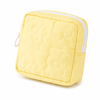 Pochette cosmétique matelassée en polyester à fermeture éclair, élégante et mignonne, sac de rangement pour maquillage à main pour femmes, idéal pour un usage quotidien et les voyages