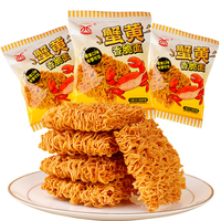 Premium Instant Fried Low-Fat Crab Roe Flavor Crunchy Crispy Wheat Flour Noodles-Asian Snack for Travel & Leisure