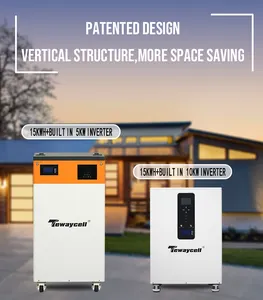 Tewaycell AO ESS 48V 51,2 V 300Ah 15KWh Inversor de 5KW incorporado Batería de iones de litio para almacenamiento de energía en el hogar