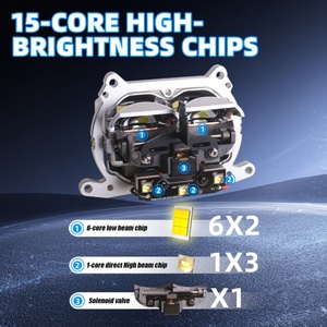 SANVI High Brightness 5 Lens C5S LED <b>Projector</b> Headlight 28000LUX Direct High Beam Mini Sie No Blocking Universal Auto <b>Lighting</b> - Product Image 4