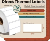 Adhésifs, étiquettes autocollantes thermiques directes carrées de 2,5 po x 2,5 po, codes QR, codes-barres pour l'agriculture