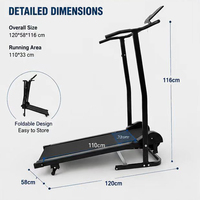 Caminadora Manual de Marca Privada ZB-WTP-5 con Logotipo Personalizado, Caminadora Plegable Sin Motor para Gimnasio en Casa, Compatible con OEM, MOQ Bajo, de Fábrica