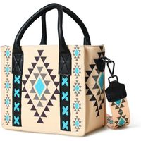 Tas jinjing wanita Boho kanvas Aztec bordir dekorasi penutup ritsleting tas tangan dompet Bahu kartun dapat digunakan kembali