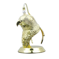 Vente directe usine : Trophée en métal tête d'oiseau dorée, récompense artisanale en métal de qualité supérieure avec base en marbre pour coupes de ligue des champions et plaques