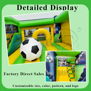 Château gonflable commercial personnalisé en PVC pour stars du football, combo château gonflable et trampoline pour fêtes - Product Image 2