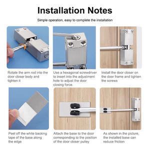 Bras Ménage Muet Réglable Monté En Surface Français Automatique Dissimulé Haute Robuste Hydraulique En Alliage D'aluminium Ferme-Porte - Product Image 6
