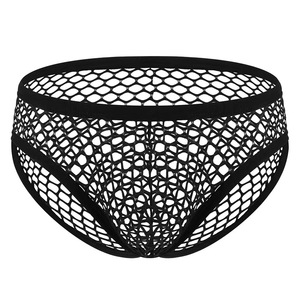 Calzoncillos de malla sexys de talle bajo para hombre, de nailon y elastano, con diseño transparente, color negro - Product Image 1