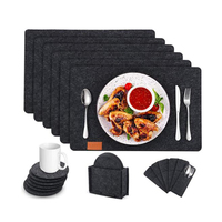 Tapis de table de salle à manger en feutre noir non tissé pour table de mariage